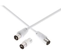 Câble TV Coaxial 9.52mm Connecteurs blindés 2m mâle/femelle Blanc + Garantie à vie Force Power Lite