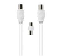 Câble TV Coaxial - Force Power - 2m - Mâle/Femelle - Adaptateur Mâle/Mâle - 9.52mm