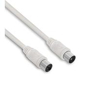 Metronic 338011 Câble TV coaxial 9,52 mm mâle/fem. 10 m - blanc Blanc G