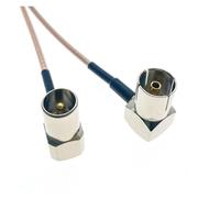 Câble TV RG179 75 ohms IEC mâle coudé vers prise femelle 90°RA, cordon d'antenne coaxial RF(12inch 30cm)