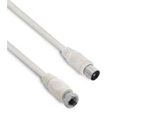 Câble TV satellite coaxial - METRONIC - 2 m - Fiches F mâles - Double blindage - Transmission optimale