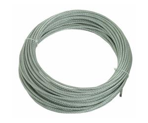 Câble type aviation - acier galvanisé - 7 torons de 19 fils - 4 mm - rouleau de 100 m BRICOZOR