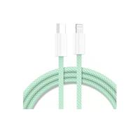 Cable Type-C Charge Rapide 3A Nylon Renforce Vert 2M Pour iPhone 8 / X / XR / 11 / 12 / 13 / SE 2022