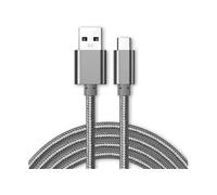 Kabel Type-C Nylon Renforce Longeur 2M Couleur Argent