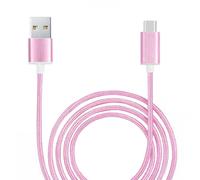 Câble Type C Pour Blackview A80 Plus Câble Usb Tressé Nylon 1,3 Mètre Câble Charge/Synchro Rapide-Transfert De Données Type C - Rose