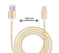 Câble Type C Pour Oppo Reno4 Pro Artist Limited Edition Câble Usb Tressé Nylon 1,3 Mètre Câble Charge/Synchro Rapide-Transfert De Données Type C - Or Gold