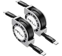 Câble type C rétractable USB C vers USB C,câble chargeur 100w[1,2m,Lot de 2] USB C câble de charge rapide câble charger pour iP15/pro/pro Max/MacBook/iPad/Huawei/Galaxy S23/Ultra/Pixel/Switch/LG