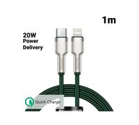 Câble Type-C vers Lightning Baseus Cafule Series Métal PD 20W Vert (1m, tresse en nylon)
