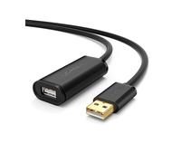 Câble Ugreen 10319 USB 2.0 5m USB A mâle vers USB A femelle, contacts plaqués or, couleur noire.