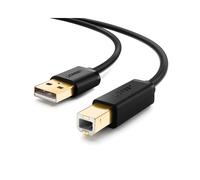 Câble Ugreen 10351 USB 2.0 A Mâle vers B Mâle, 3m, Connecteurs Plaqué Or, Noir. Conforme USB 2.0 Standard.
