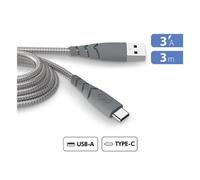 Bigben Connected Câble USB-A/USB-C Force Power Ultra-renforcé 3 m 3A Recyclé Gris