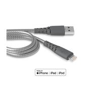 Câble Ultra-renforcé USB A/Lightning 1,2m 2.4A Garanti à vie Gris Force Power