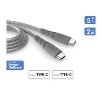 Câble Ultra-renforcé USB C/USB C 2m 5A Gris