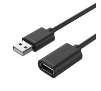 Câble UNITEK Y-C417GBK USB 2.0, 3m, USB-A Mâle vers USB-A Femelle, 480 Mbit/s, Noir, Connecteurs droits, Sachet individuel