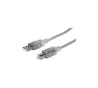 Câble USB 1.8 M USB 2.0 AM-BM pour imprimante argent 333405