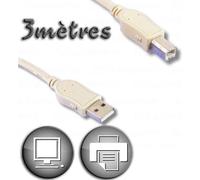 Câble USB 2.0 A mâle / Type B mâle 3m