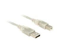 cable usb 2.0 a prise mâle > usb 2.0 b prise mâle - 5,0 m transparent 83896