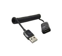 Câble USB 2.0 à ressort enroulé, 1M/2M, pour données mâle/femelle, rallonge coudée, synchronisation du chargeur