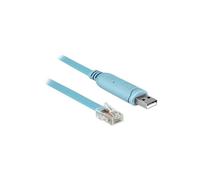 DeLock Adaptateur USB 2.0 63289 – USB-A mâle vers RJ45 mâle, 3 m, FTDI FT232RL, Bleu