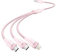Câble Usb 2.0 A vers 3W1 3A Vention Ctppg 1.5M (Rose)