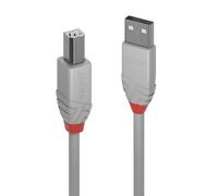 Câble USB 2.0 A vers B Lindy 3M Anthra Line, gris, modèle 8D3F5AA#ABB, 36684