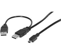 Câble usb 2.0 avec reprise d'alimentation mini usb