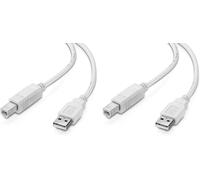 Câble Usb 2.0 / Câble D'Imprimante, Prise Usb A Vers Prise Usb B, 480 Mbit/S, Blanc, 1.80M (Lot De 2)