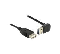 Câble USB 2.0 DeLOCK 83547 1m, USB-A Mâle vers USB-A Femelle, 480 Mbit/s, Contacts Or, AWG 28, Noir, Compatible USB 2.0
