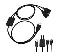 Câble USB 2.0 en forme de Y, connecteur droit avec double port de charge et de données pour clavier, souris, ventilateurs et lumières USB, 100 cm, chargeur de produit numérique, double hub femelle