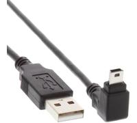 Câble USB 2.0 - InLine® - Mâle A vers Mini-B - Coudé 90° - 0 5m - Noir