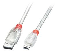 LINDY Câble USB USB 2.0 USB-A mâle, USB-Mini-B mâle 0.20 m transparent 41780