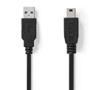 Nedis Câble USB – USB-A vers Mini USB B (5 broches) – USB 2.0 – 2 m – Noir