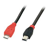Lindy 31717 câble USB USB 2.0 0,5 m Mini-USB B Micro-USB B Noir, Rouge