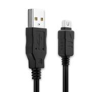 Câble USB 2.0 transfert données pour appareil Olympus OM-D E-M1 E-M10 Mark II OM-D E-M5 Mark II Pen E-PL7 E-PL3 Tough TG-4 XZ-1 cable charge et data 1.5m PVC noir, cordon caméra