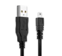 Câble USB 2.0 transfert données pour appareil Rollei Flexline 140 XS-10 in TOUCH XS-8 XS-10 Movieline Powerflex Compact cable charge et data 1.5m PVC noir,cordon caméra