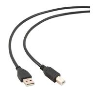 Câble USB 2.0 type A/M-B/M 1,8 m, noir, matériau flexible, idéal pour les transferts de données. Conçu pour connecter des appareils.