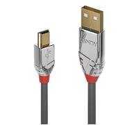 Lindy Câble USB CROMO 36633 – USB 2.0 USB-A mâle vers Mini-B mâle 3 m gris