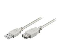 Cable USB 2.0 USB A femelle USB A prise male 5m - Gris