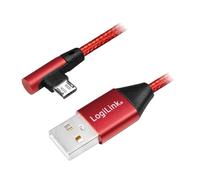 Cable USB 2.0 USB A male USB B micro prise male angulaire 1m - Rouge
