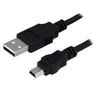 Cable USB 2.0 USB A male USB B mini prise male 1.8m - Noir