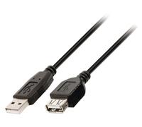 Câble USB 2.0 - WENTRONIC - Rallonge 5 m - Fiche A / Prise A - HiSpeed - Noir