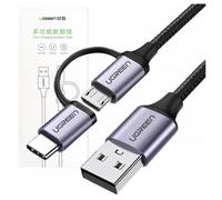 Cable+uGreen+2v1+USB+type+A+-+type+C%2FMicro+USB+B+M%2FM+1m+%28Noir%2FGris%29