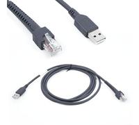 Câble USB 2 m pour scanners de codes-barres métrologiques Symbol LS1203, LS4208, DS9208 & H ywell (LS1203/L208/AP/LS4008i/LS3008/LS3408/LS3578/DS3400/DS3508/DS6878). /DS9800 8/DS4208) - Noir