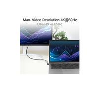 - Câble USB - 24 pin USB-C (M) droit pour 24 pin USB-C (M) à angle gauche/droit - USB 3.2 Gen 2 - 20 V - 3 A - 3 m - alimentation USB-C (60 W) - noir