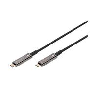 Digitus Câble USB‑C optique AOC Hybrid 20 m – 4K@60Hz / 1080p@120Hz – DP1.2 HDR – Noir