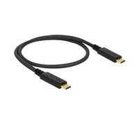 DeLock Câble USB-C 24 broches mâle-mâle 50 cm USB 3.1 Gen 2 3 A Noir