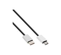 InLine 35846 câble USB 0,5 m USB C Micro-USB B Aluminium, Noir - Câbles USB (0,5 m, USB C, Micro-USB B, 2.0, Male connector / Male connector, Aluminium, Noir)
