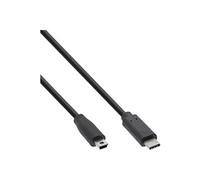 Inline USB C/USB Mini-B, 5 m câble USB USB 2.0 Mini-USB B Noir