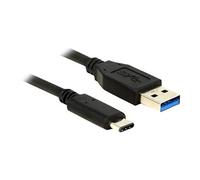 DeLock Câble USB-A mâle vers USB-C mâle 0,50 m noir 83869