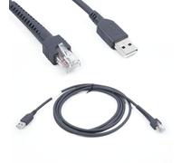 Câble USB 2m Compatible avec Symbol LS1203 L208 LS4208 DS9208 - Fil de connexion lecteur scan pour périphériques PC - Noir 2m